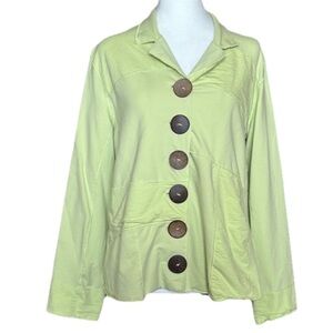 Karen Hart Women's Green Button-Up Jacket Size Large